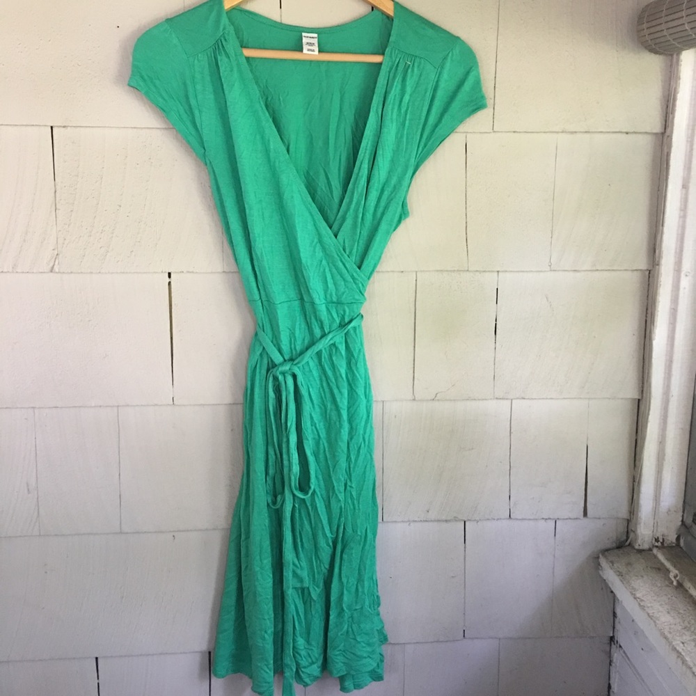 Green wrap dress