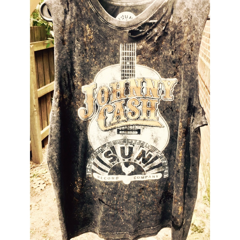 Distressed t-shirt tank