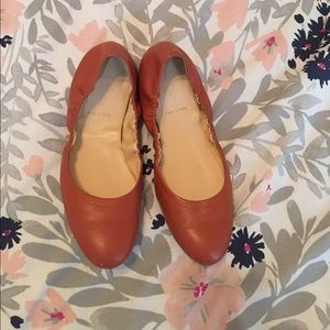 Leather j.crew ballet flats