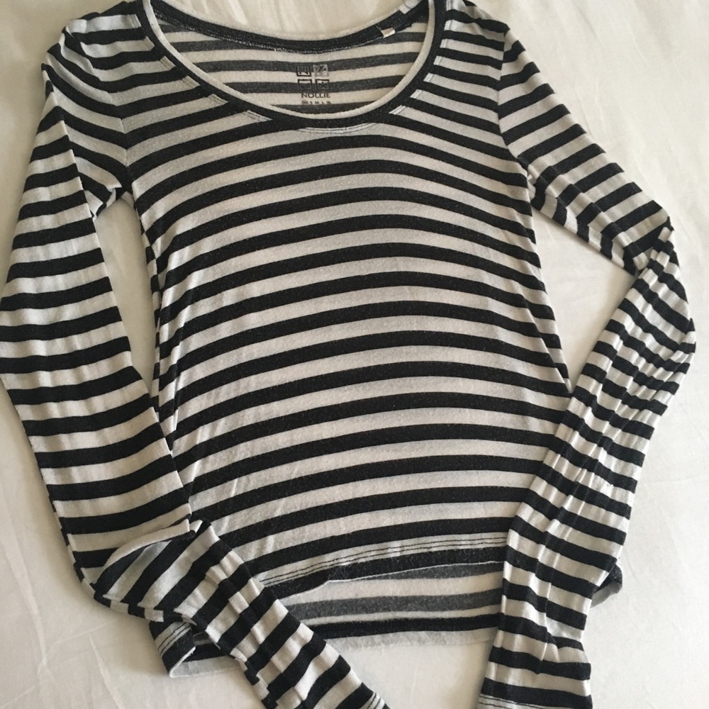 Nollie Black and White Striped Long Sleeve XS