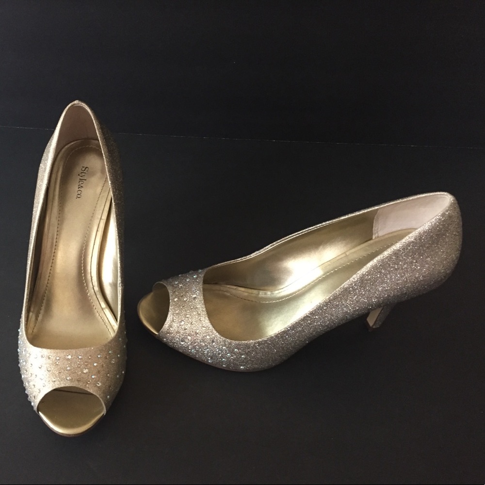 Sparkly Gold Heels