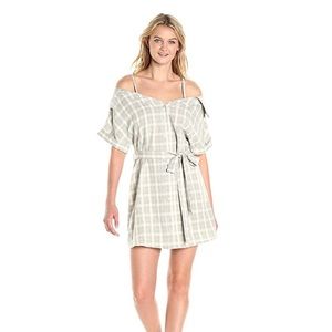 MINKPINK Gingham Print Off Shoulder Dress (NWT)