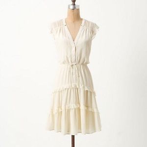 Anthropologie Arched Careena Dress in Ivory