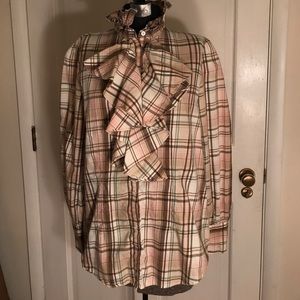 Lauren by Ralph Lauren plaid button with ruffles