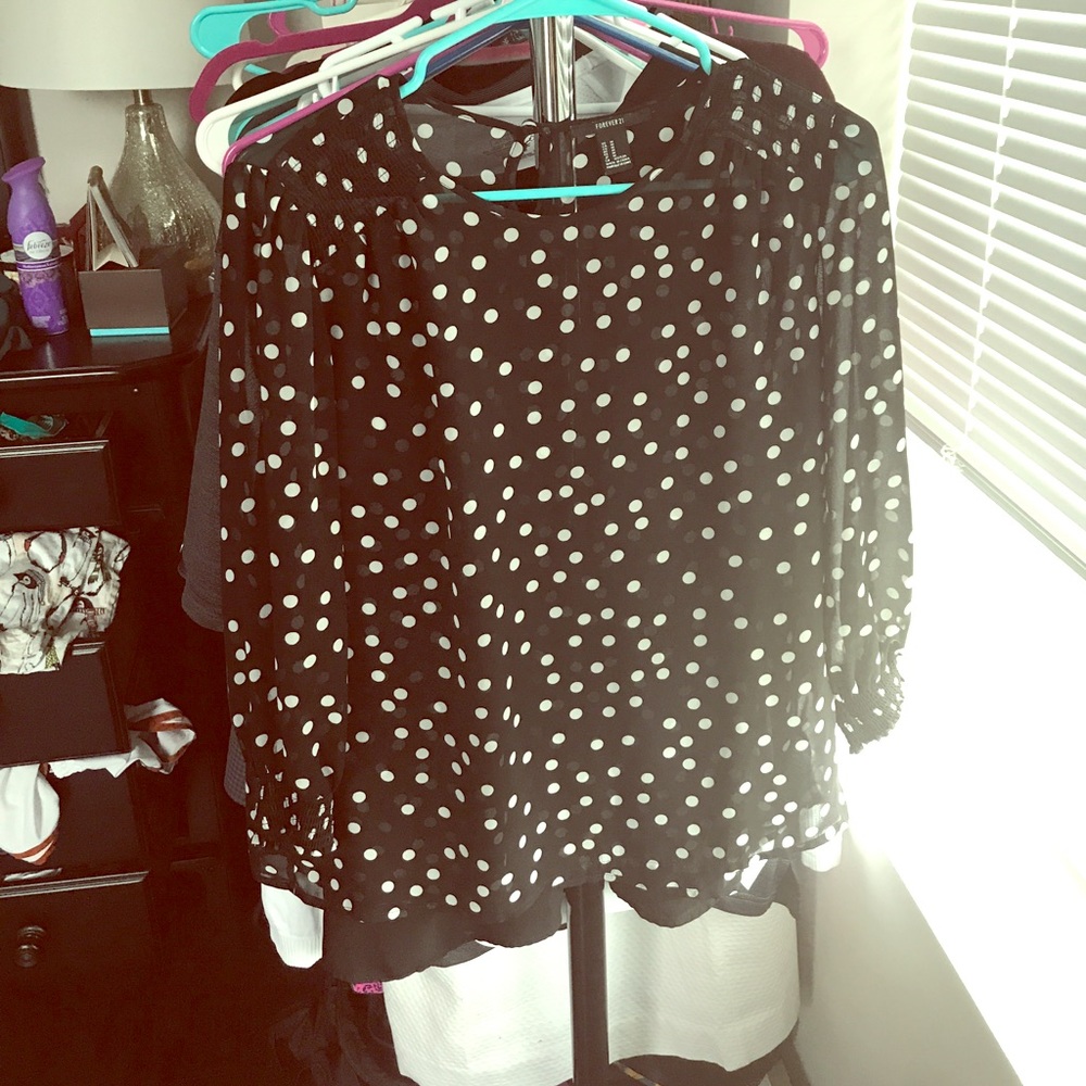 Polka Dot Vintage Style Blouse