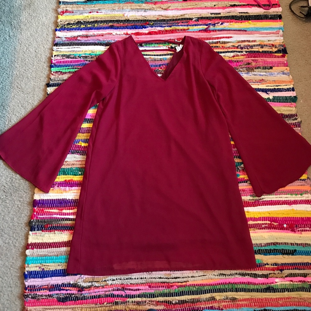 Maroon Flowey Dress