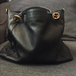 Black leather Gucci bag
