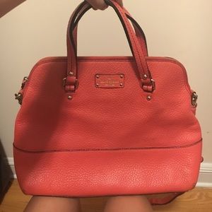 Kate Spade coral pebbled leather  bag