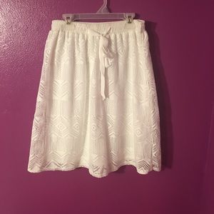 White lace skirt