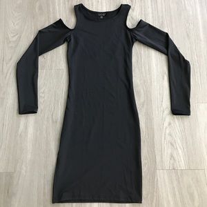 Black Cold Shoulder Mini Dress