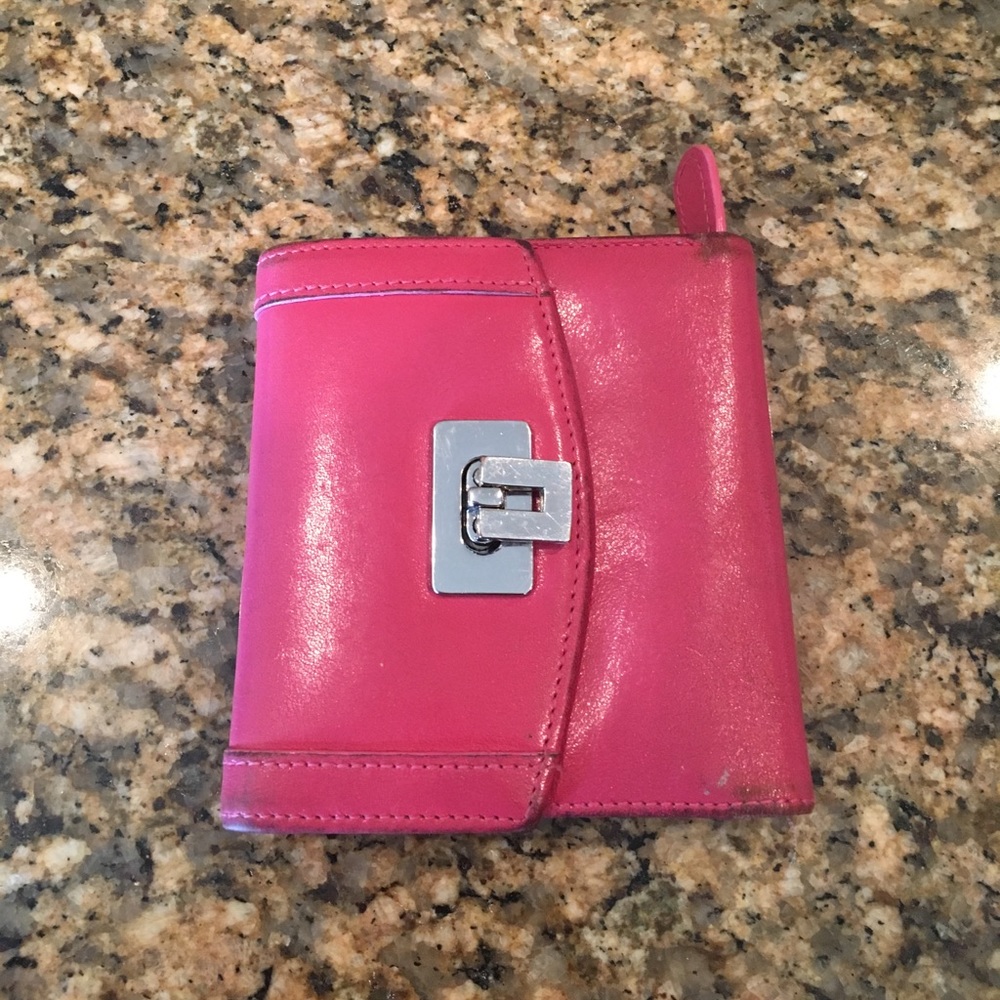 Pink Nordstrom leather wallet