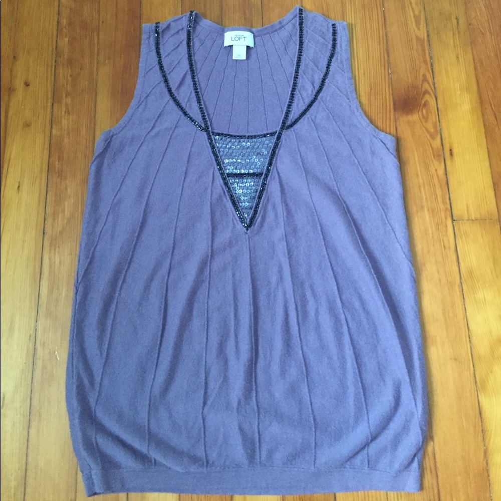 🛍Loft beaded tank top Sz.M