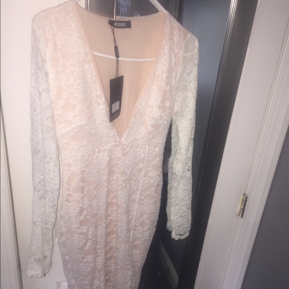 White Lace Midi Dress - Picture 6 of 8