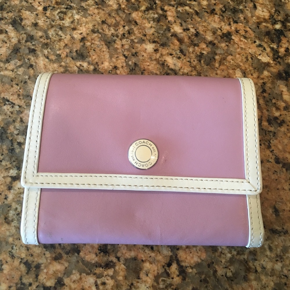 Purple and white Coach wallet