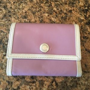 Purple and white Coach wallet