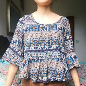 Printed Elephant Blouse