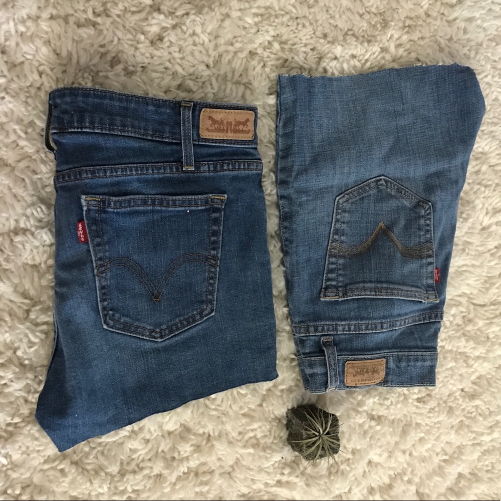 two pairs of levi shorts worn once!!