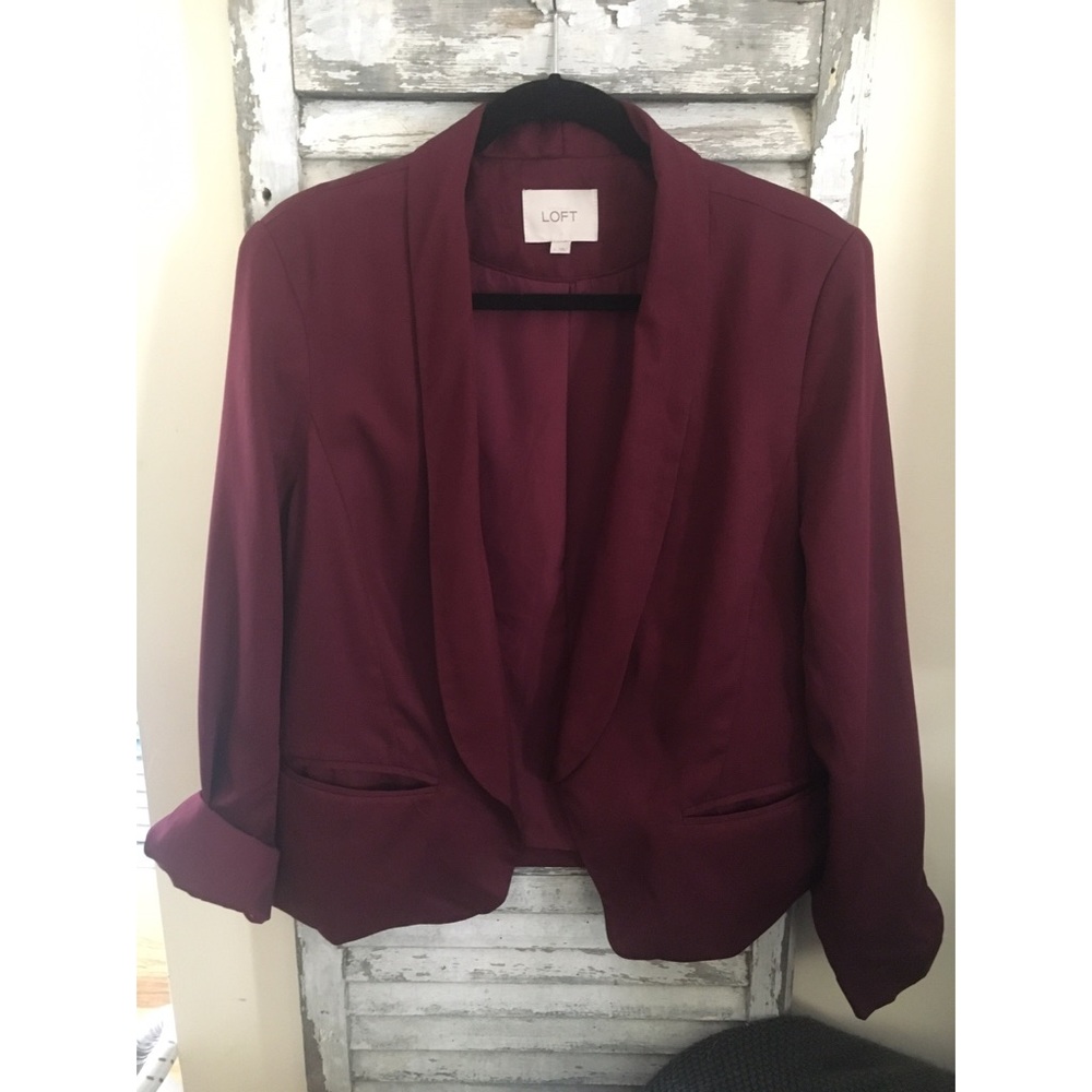 LOFT Burgundy Blazer — Fall Fashion