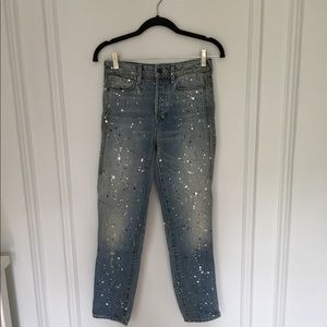Paint splatter boyfriend jeans, NEVER WORN