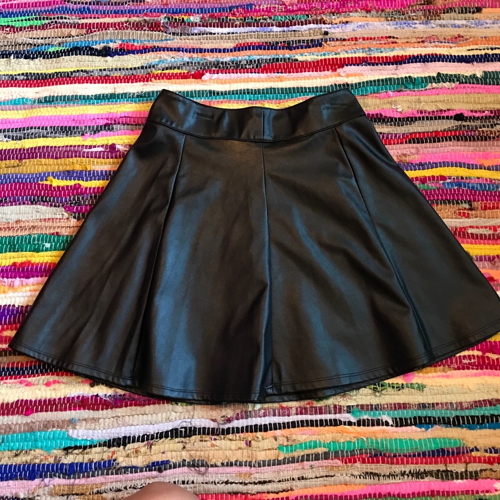 Black leather skirt