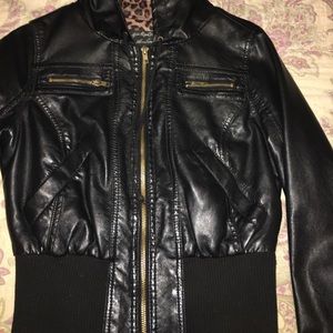 Black leather jacket