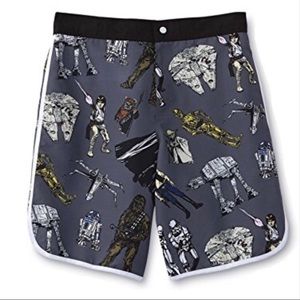 Star Wars Men's Gray Character Swim Short Size S