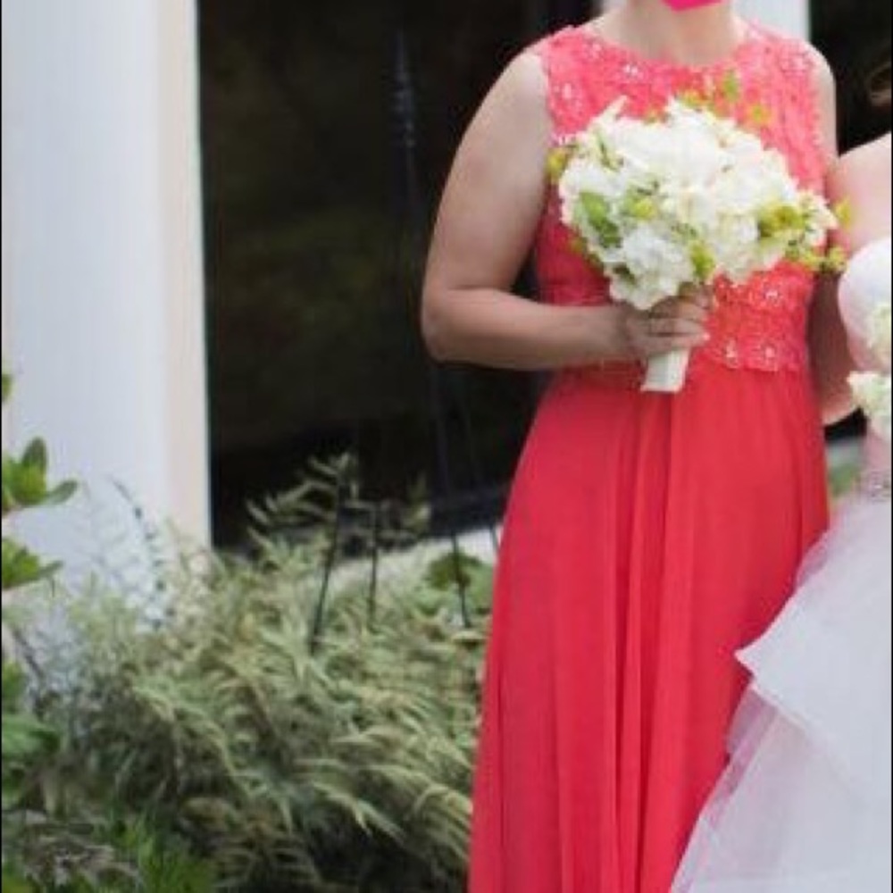 🌟Perfect 4 PROM 🌟Coral dress with diamond jewels