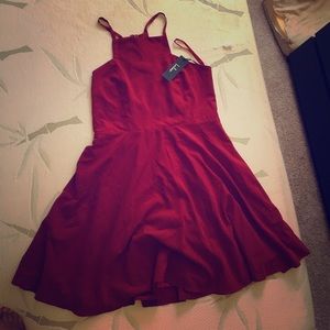 Red skater dress