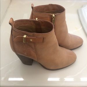 Coach leather boots with gold buckle