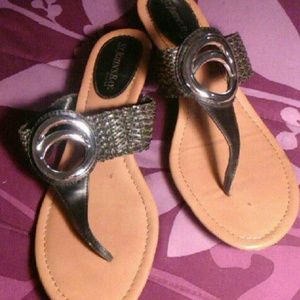 St. John's bay short wedged sandals