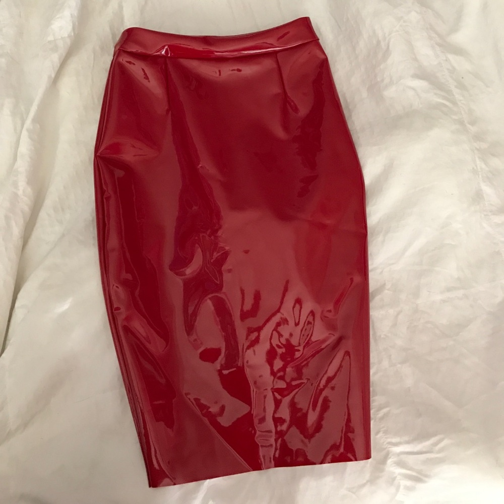Red Vinyl Skirt