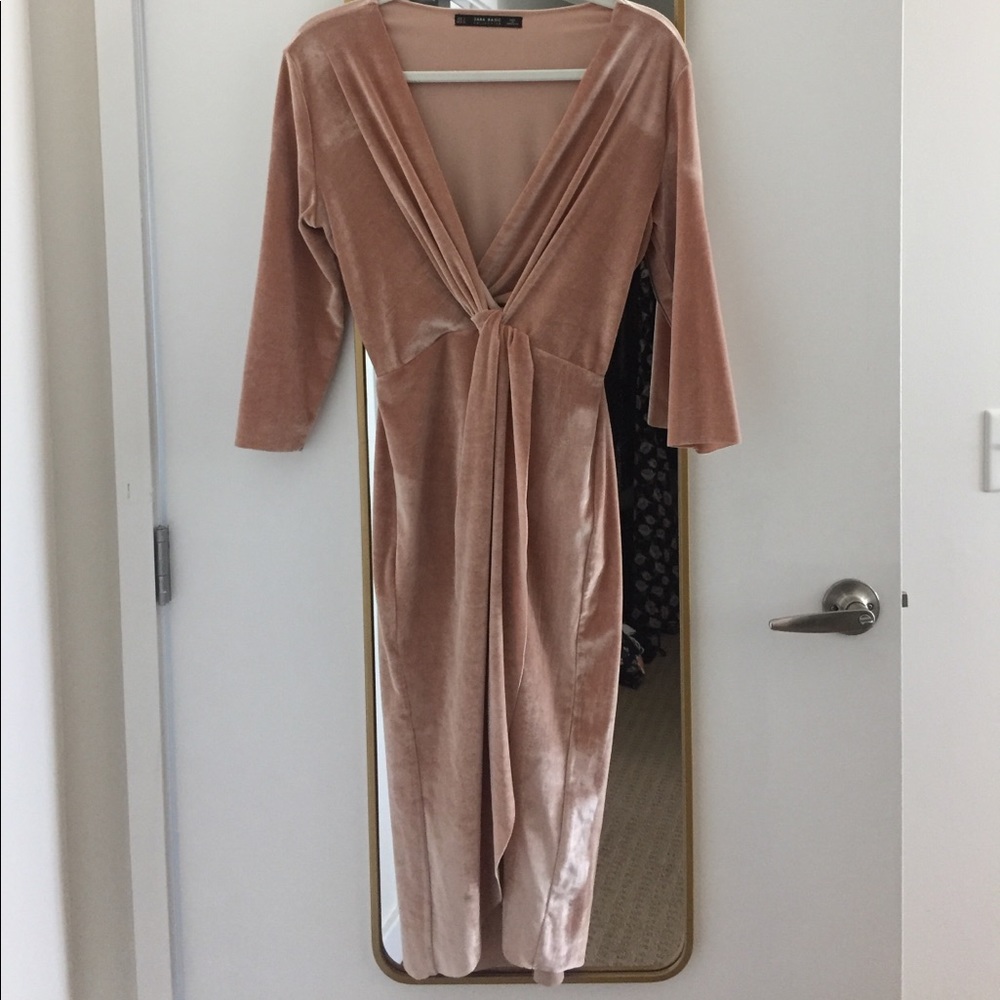 Zara velvet wrap dress
