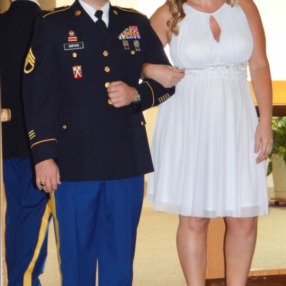 Short White Dress with Jewels