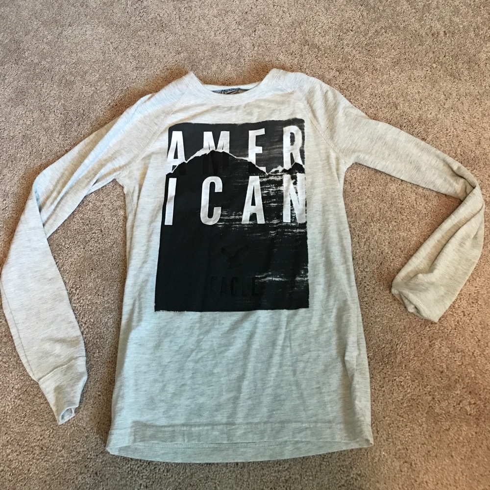 American Eagle Grey Long Sleeve Thermal, Size XS