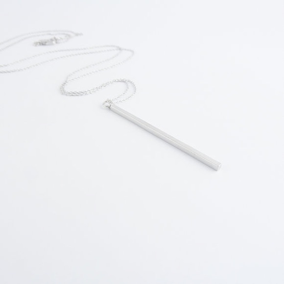 🔥LAST ONE!🔥Silver Bar Necklace and Chain - Picture 5 of 7