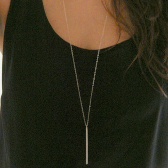 🔥LAST ONE!🔥Silver Bar Necklace and Chain - Picture 6 of 7