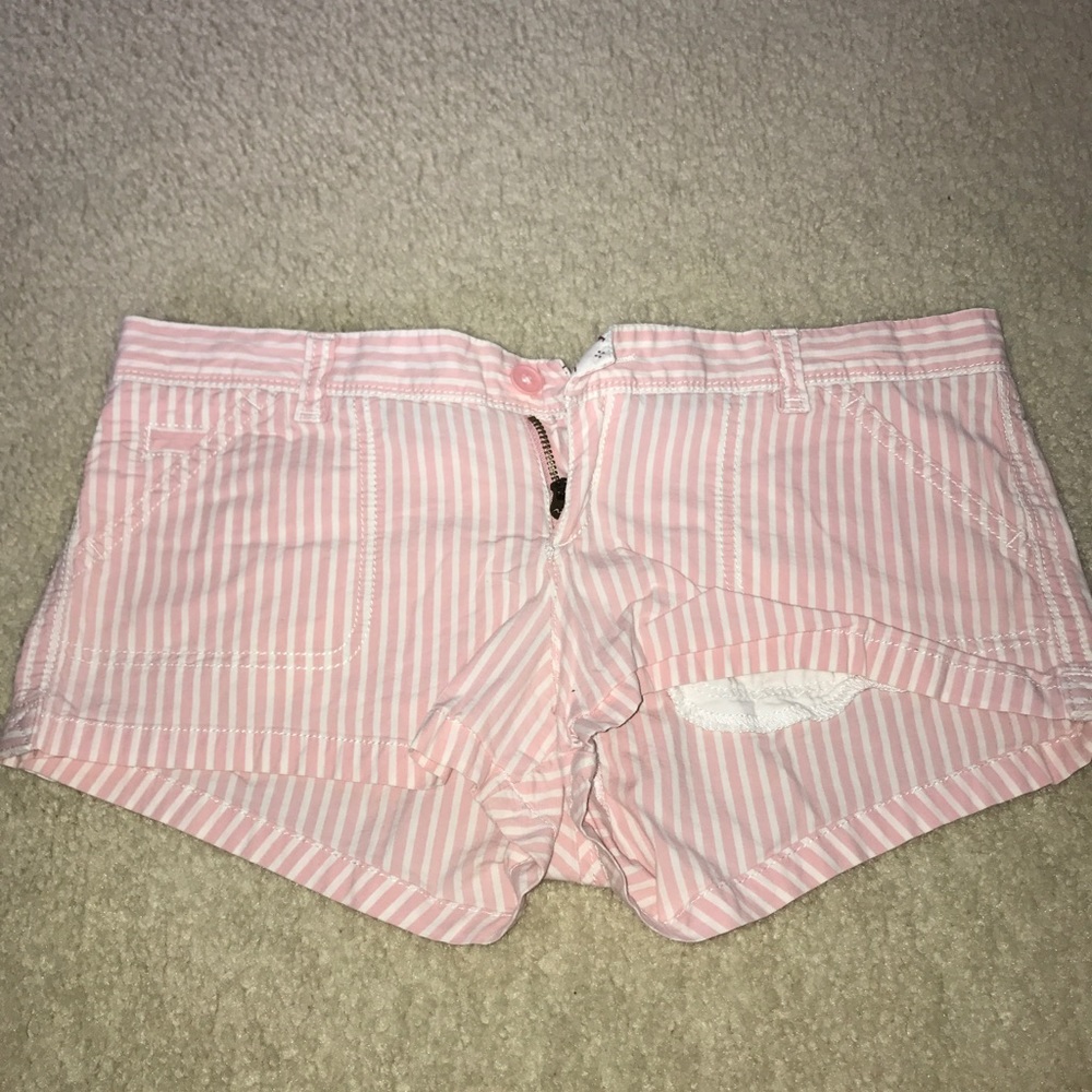 Pinstripe pink and white shorts