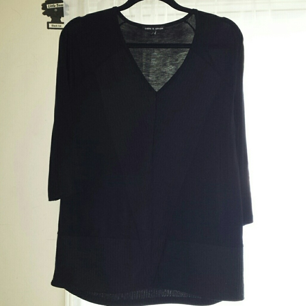 Cable & gauge black quarter sleeve shirt