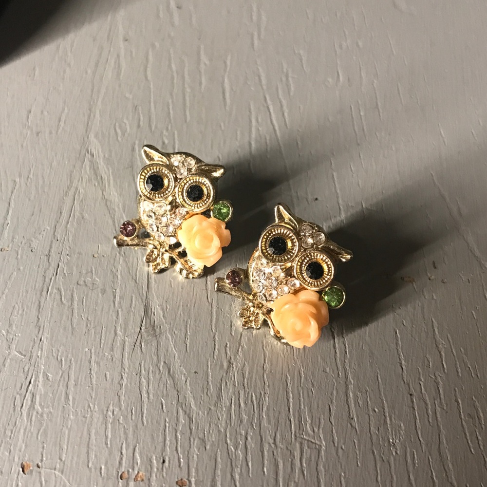 Owl Jeweled Earrings