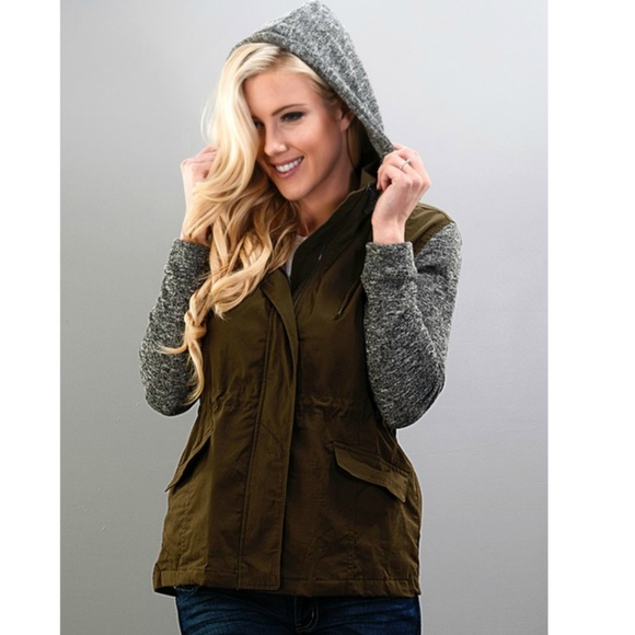 Olive lightweight Hooded Jacket - Picture 3 of 7