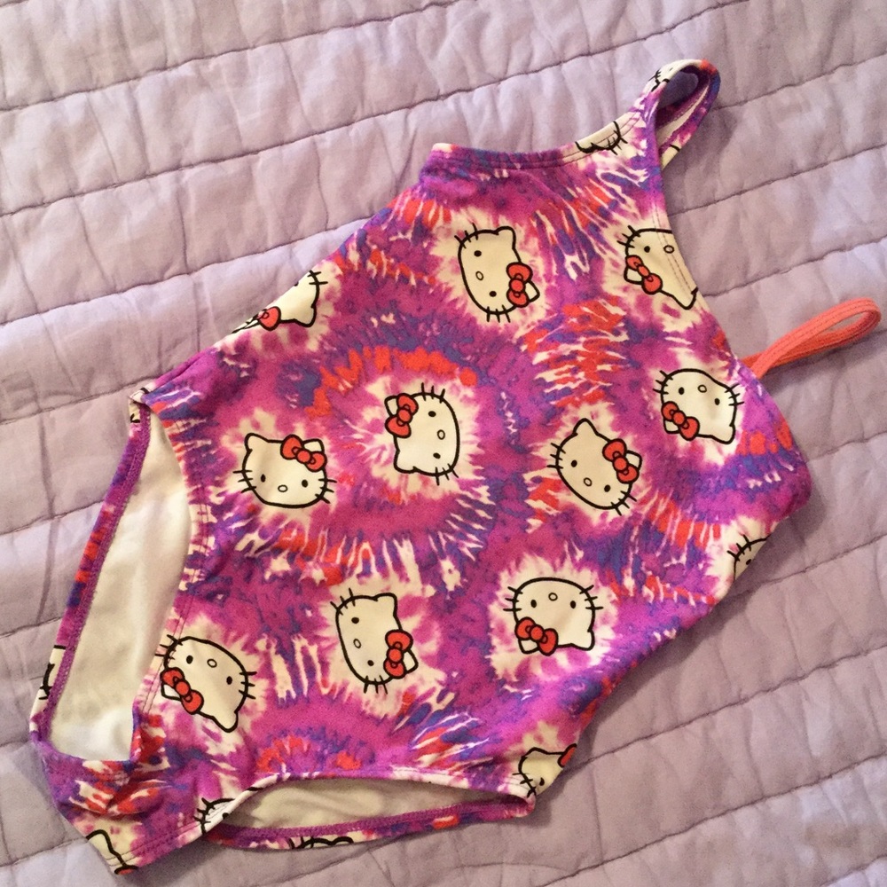 Bright Hello Kitty purple swimsuit