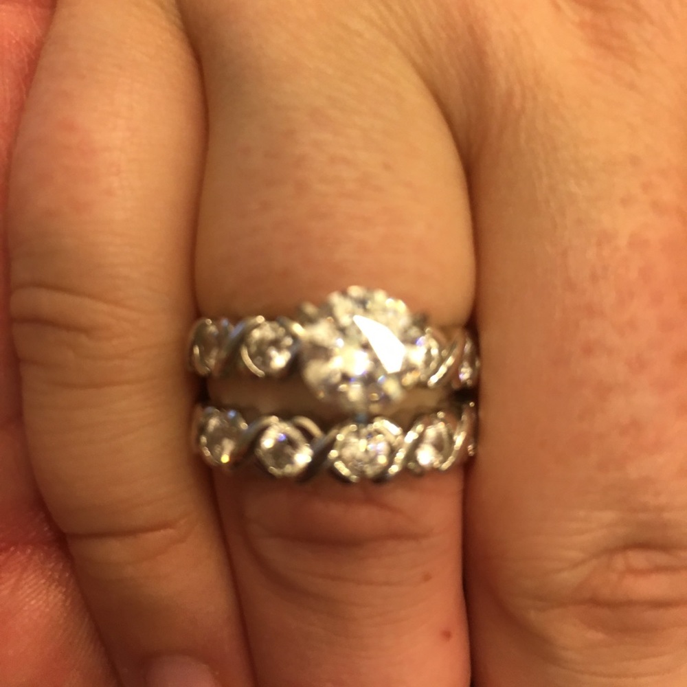 925 SS Brilliant Twinkling CZ Wedding Set
