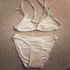 White Crochet Bikini. Top and Bottoms Included.