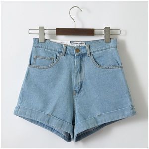 American Apparel High-Waisted Denim Short Light