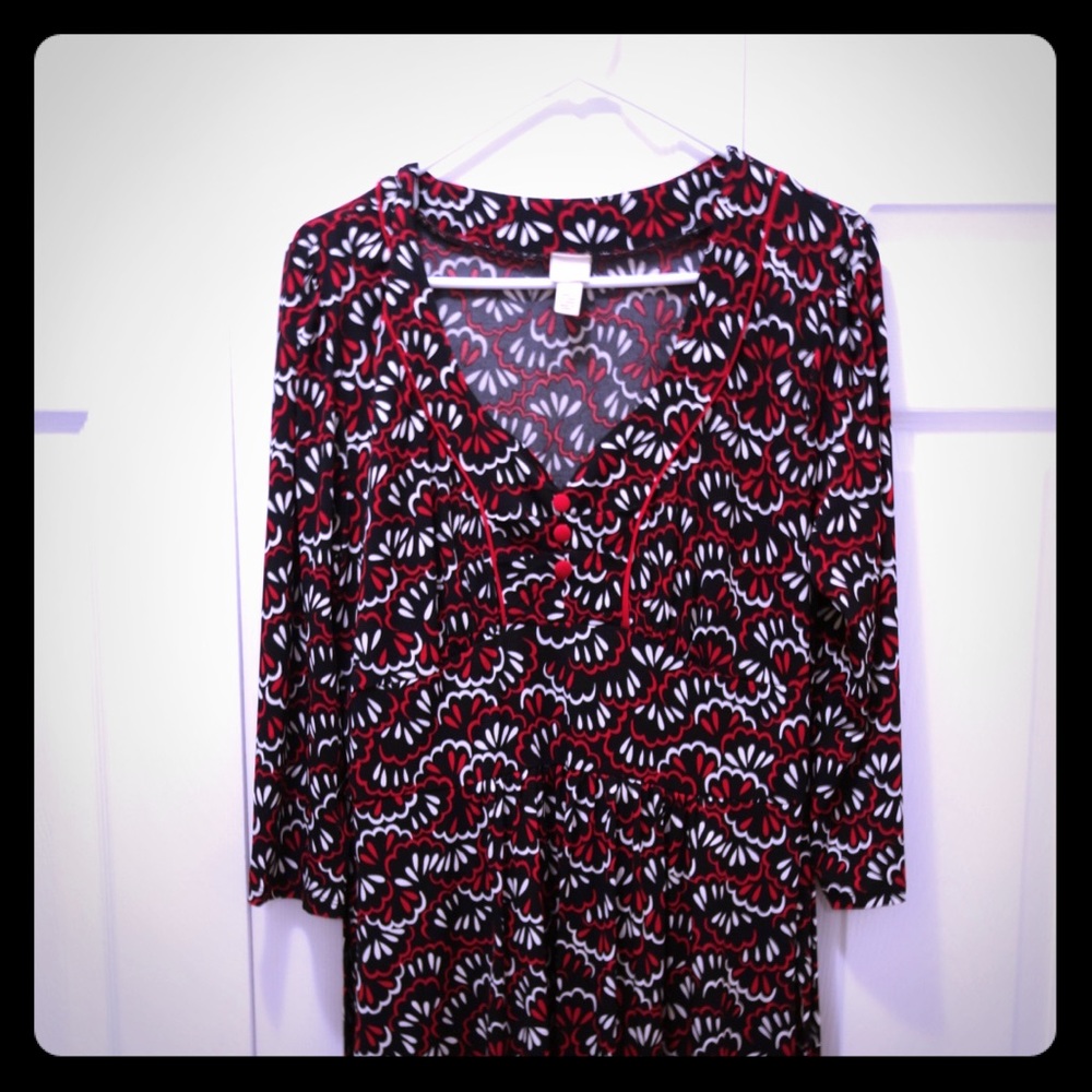 Red, black, white stretchy Merona dress