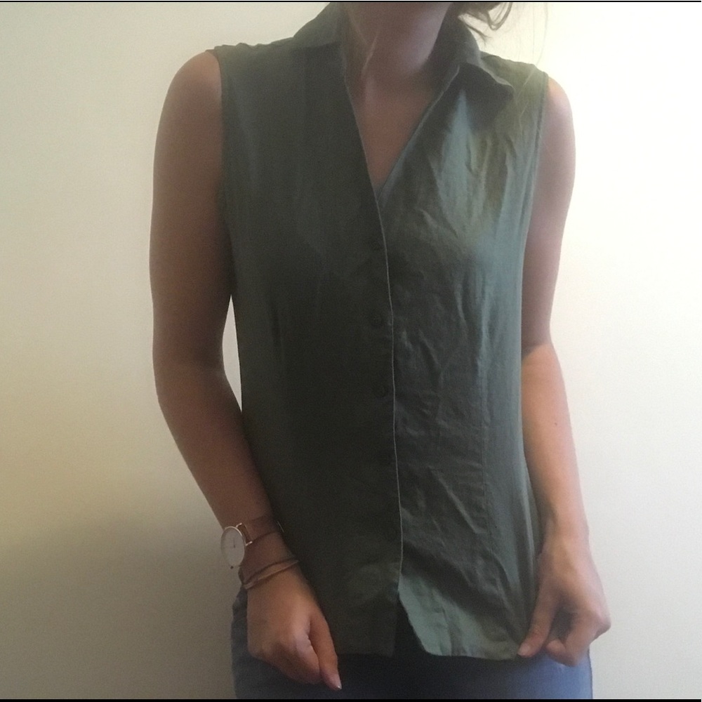 Jones New York Country Collared Linen Button Down