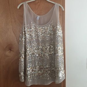 Sequined, Sheer tank