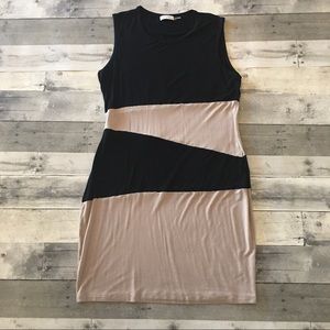 Classy Calvin Klein Dress in Black and Tan - 14