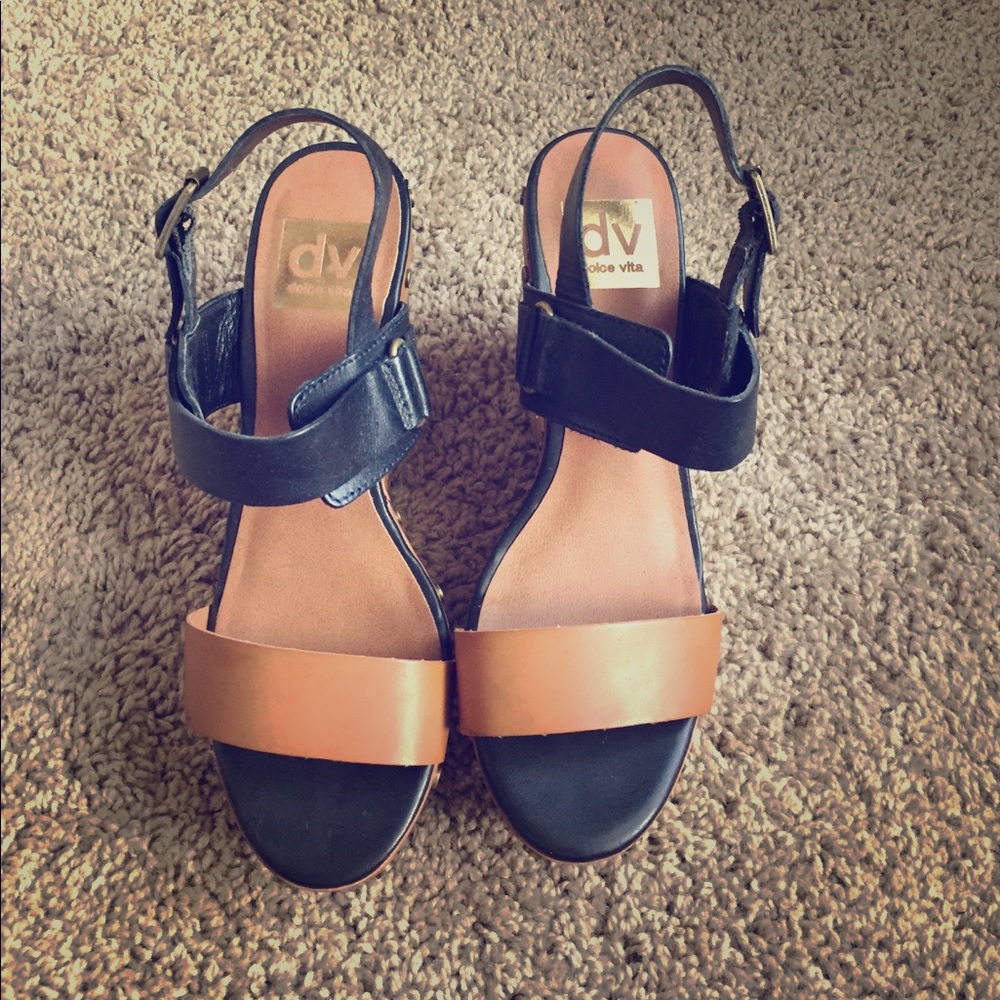 DV by Dolca Vita Studded Brown/Black Wedges