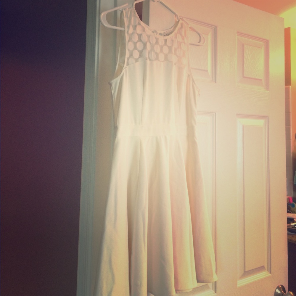H&M Cream Fit and Flare Dress
